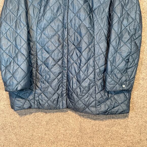 Chicos Jacket Womens 3 Blue Quilted Lightweight Puffer Insulated Snap Up Coat - Picture 2 of 9